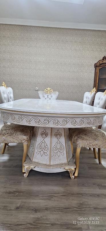 qonağ desti: Klassik üslubda 8 nəfərlik yemək dəsti - Dəst: oval formalı masa + 8 — 5