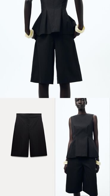 şort: Women's Short Zara, M (EU 38), rəng - Qara