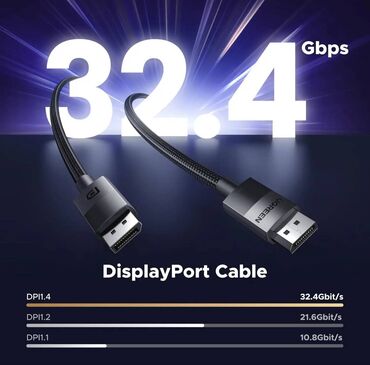 pc monitor: 🔌 UGREEN DP114 80390 DisplayPort Kabeli – 8K/60Hz, DP 1.4, 1m Cable