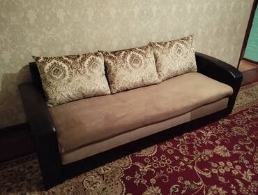 черный кожанный диван: Цвет - Черный, Новый