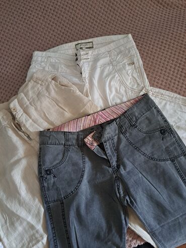 džeparice pantalone: Letnje pantalone 3 para 2000din lanene,pamucne i tri-cetvrt velicina