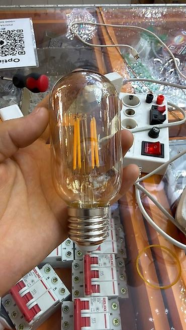 лампы накаливания: Лампа светодиодная филаментная (LED), декоративная, форма — 1