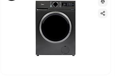 Elektronika: Midea paltaryuyan maşın – ön yükləməli, qara/metallik korpuslu model — 1
