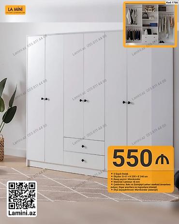 Dolablar: Məhsul: 6 qapılı dolab (Kod: 1766) - Ölçü: Eni 240 sm × Hündürlük 200 — 1