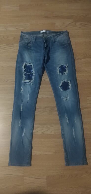 Jeans: 38, Jeans, Regular rise, Ripped