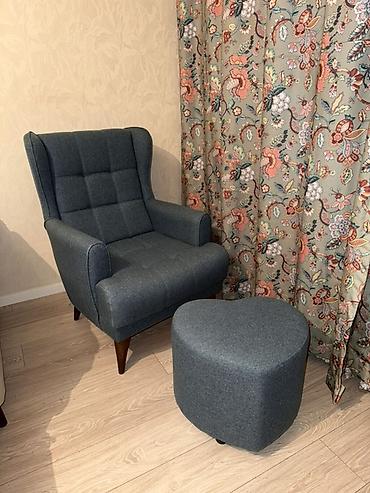 Мягкие кресла: Кресло с подставкой-пуфом - Стиль: «ушастик» с высокой поддержкой — 5