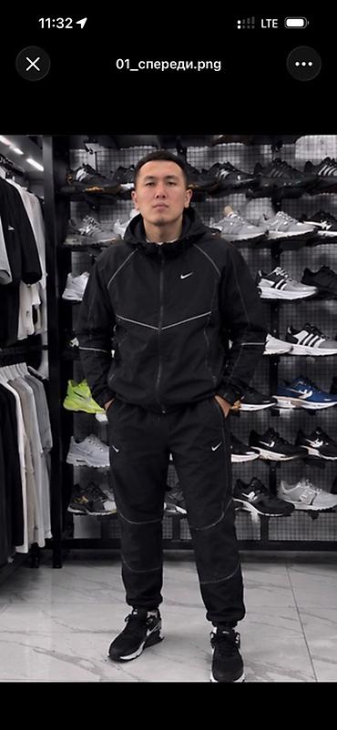 спартивка найк: Мужской спортивный костюм Nike (куртка + брюки), черный - Материал — 2