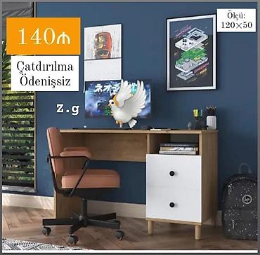 ofis masa: Düz masa, Polkalı, Siyirməli, Teksturalı laminat, Zəmanətsiz, Kredit yoxdur — 1