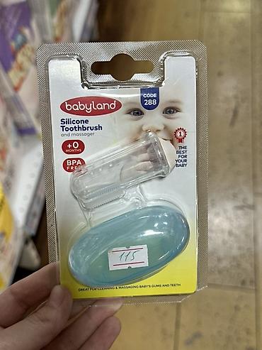 пупырышки: Силиконовая зубная щётка‑напалечник и массажёр Babyland (Code 288) - — 1