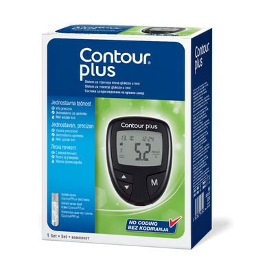 Ostali medicinski proizvodi: Aparat za merenje secera Contour Plus Set sadrži: • aparat za merenje