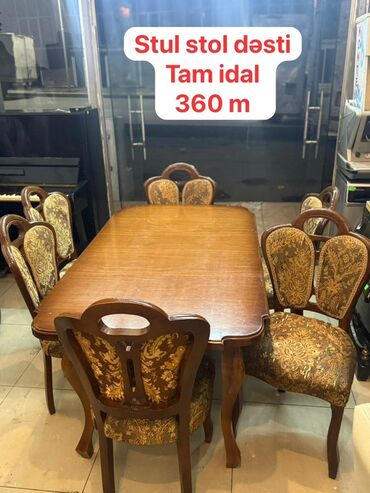 Asılqanlar: Qonaq otağı üçün, Açılmayan, Dördbucaq masa, 6 stul