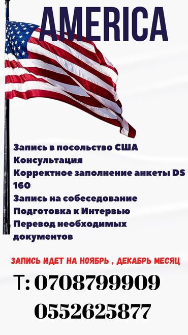 услуги домработницы: Запись в посольство США
Консультация
Заполнение анкеты и т.д