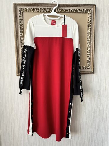 женское платье с воланом: Вечернее платье, Макси, XL (EU 42)
