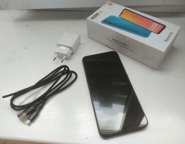 тел ми: Xiaomi, Redmi 9A, Б/у, 32 ГБ, цвет - Черный, 2 SIM