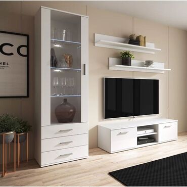 Sifarişlə TV stendlər: Siyirməsiz, Polkalı, Mat laminat, Türkiyə, Zəmanətli, Kredit var — 6