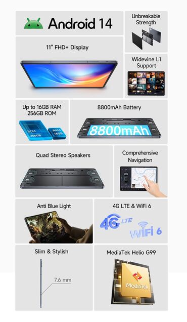 смарт бокс тв: Планшет, Chuwi, эс тутум 128 ГБ, 10" - 11", 4G (LTE), Жаңы, Классикалык түсү - Күмүш