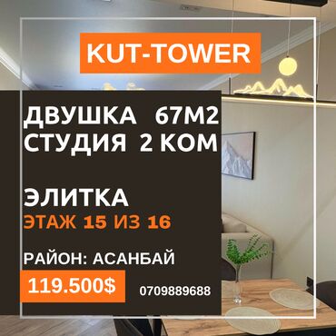 Продажа участков: 2 комнаты, 67 м², Элитка, 15 этаж, Дизайнерский ремонт