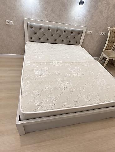 Двуспальная кровать, Новый, С мягким изголовьем, длина - 200 см
