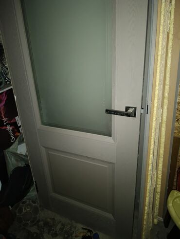 двери для ванной комнаты: Ички эшик айнек менен, Боёлгон, Башка өлкө, түсү - Саргыч боз