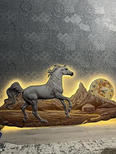 сабр саат: Декоративное настенное панно с подсветкой и часами - Большое — 1