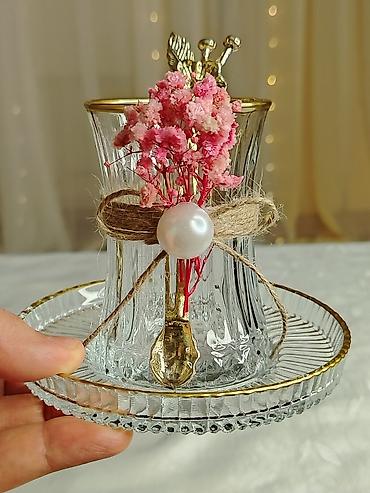 termos çaydan: Çay dəsti, rəng - Çəhrayı, Şüşə, 1 nəfərlik — 1
