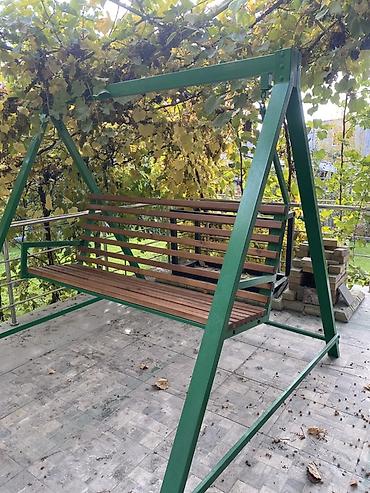 Садовые качели Металл, Со спинкой, Без крыши