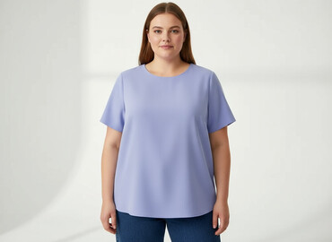 ubrania blue shadow: Women's blouse, size 4XL