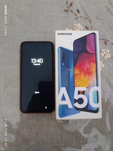 телефон флай фф 179: Samsung Galaxy A50, 64 GB, rəng - Mavi, Barmaq izi, İki sim kartlı, Face ID