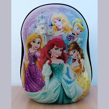 Rančevi, torbe i koferi: Dečji ranac sa motivom princeza - Tvrda 3D školjka napred sa sjajnim — 1