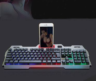 клавиатура и мышь для телефона в бишкеке: Клавиатура металлическая, стильная Jagang JK -938 + мышь (комбо)