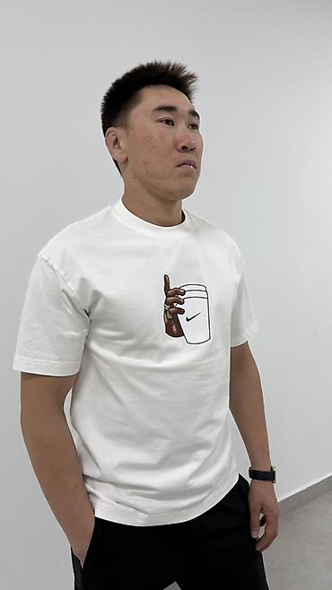 футболка с вырезом: Мужская футболка, M, L, XL, Nike, Новый, цвет - Белый, Самовывоз, Бесплатная доставка, Платная доставка — 2
