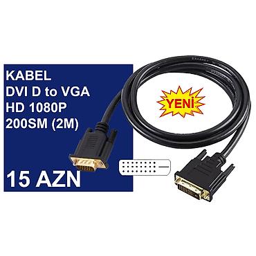 kompüter barter: DVİ Kabellər ⭐Display Port to DVİ D 1,8m 1080P 60HZ – 15 AZN ⭐DVİ D — 4