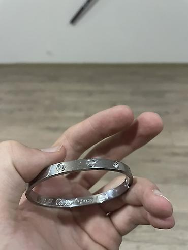 картье набор: Браслет в стиле Cartier Love, серебристый. - Материал: металл — 1