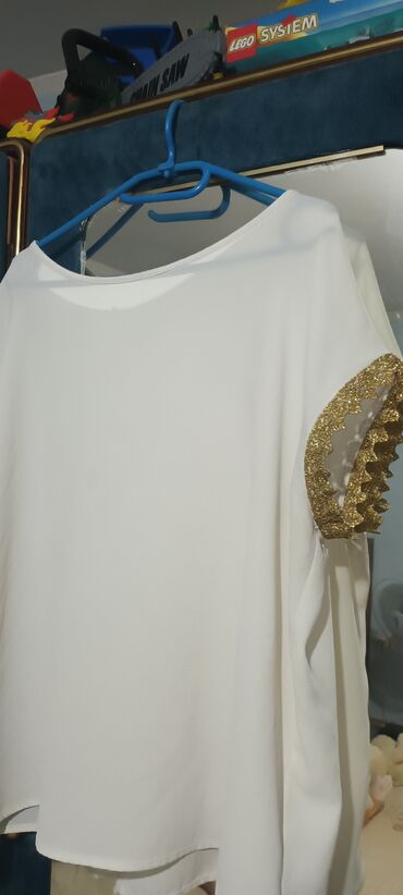 svečane tunike za punije dame: 9Fashion Woman, XL (EU 42), Polyester, Single-colored, color - White