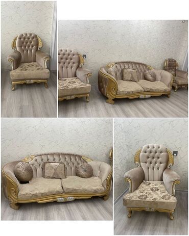 Salon, tibbi kreslolar: İşlənmiş, Divan, 2 kreslo, Bazasız, Açılmayan