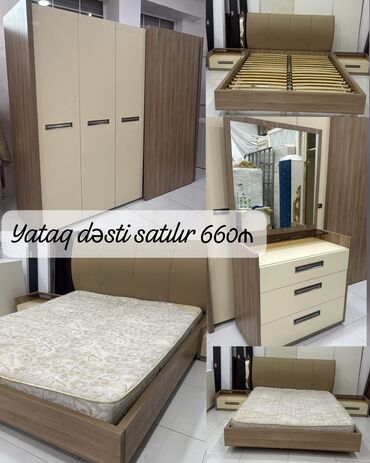 tek neferlik taxt: Embawood yataq desti 660 manat.Olcu Dolab E 250/H 212/D 60.Taxt