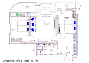 Yeni tikili: 2 otaqlı, Yeni tikili, m. Həzi Aslanov, 90 kv. m — 10