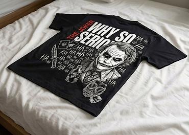 Futbolkalar: JOKER temalı qara T‑shirt - Ön tərəf: sinənin solunda böyük ağ — 4
