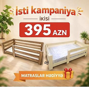 Uşaq çarpayıları dəsti – 2 ədəd - Model: Aşağı yüksəklikli, üç