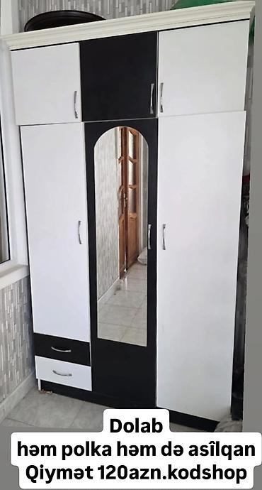 paltar asılqan: Dolab – həm polka, həm də asılqan bölmələri ilə. İkiqat rəf — 1
