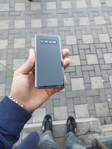 Samsung: Samsung Galaxy S10, 128 GB, rəng - Boz, Düyməli, Barmaq izi, İki sim kartlı