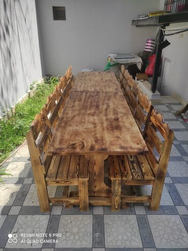 Masa və oturacaq dəstləri: Mətbəx üçün, Açılmayan, Dördbucaq masa, 8 stul — 9