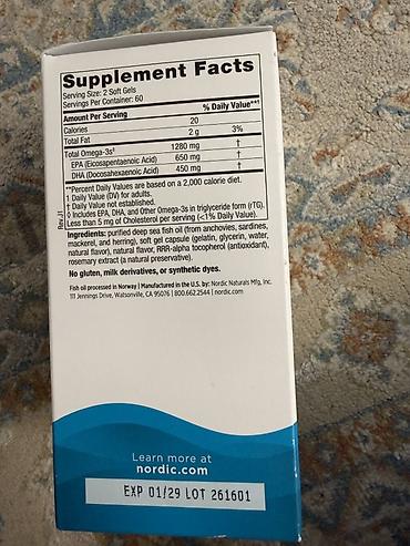 Vitaminlər və BAƏ: Məhsul: Nordic Naturals Ultimate Omega – balıq yağı əlavəsi — 2