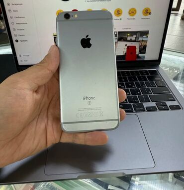 вайфай карманый: IPhone 6s, Колдонулган, 64 ГБ, Күмүш, Заряддоочу түзүлүш, Каптама, 100 %