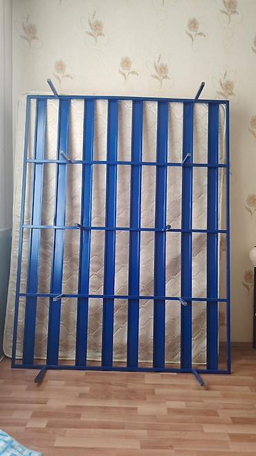 Metall çarpayı karkası – mavi rəng - Material: qalın profilli metal lalafo.az -da Metall çarpayı karkası – mavi rəng - Material: qalın profilli metal
