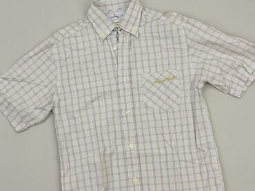 Shirts: Shirt 8 years, condition - Ideal, pattern - Cell, color - Light blue
