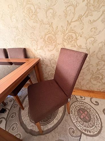 Mebel: Qonaq otağı üçün, İşlənmiş, Açılmayan, Kvadrat masa, 8 stul — 2