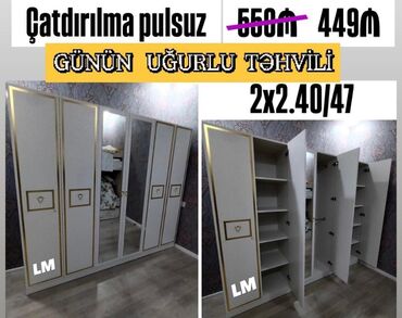 Asılqanlar: Açılan, 4 qapılı Düz dolab, Qarderob, paltar dolabı