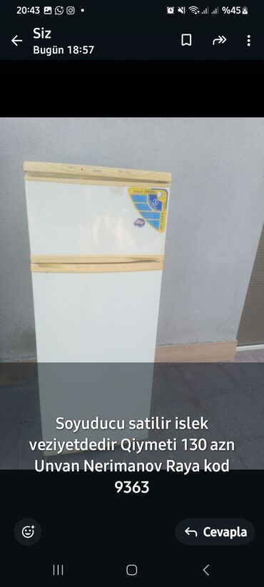 mini bar soyuducu: Б/у Холодильник Продажа, цвет - Белый