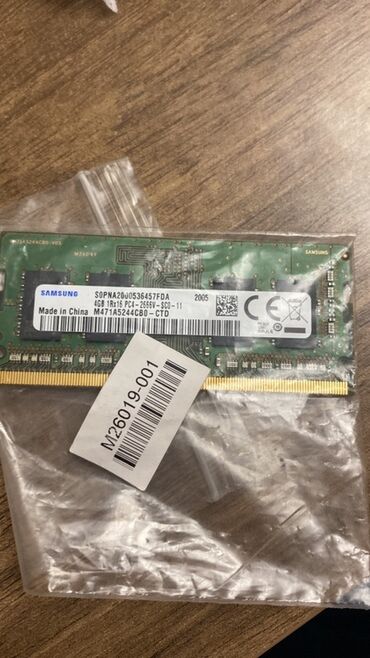 Жёсткие диски (HDD): Оперативная память (RAM) Samsung, 4 ГБ, 2666 МГц, DDR4, Для ноутбука, Б/у